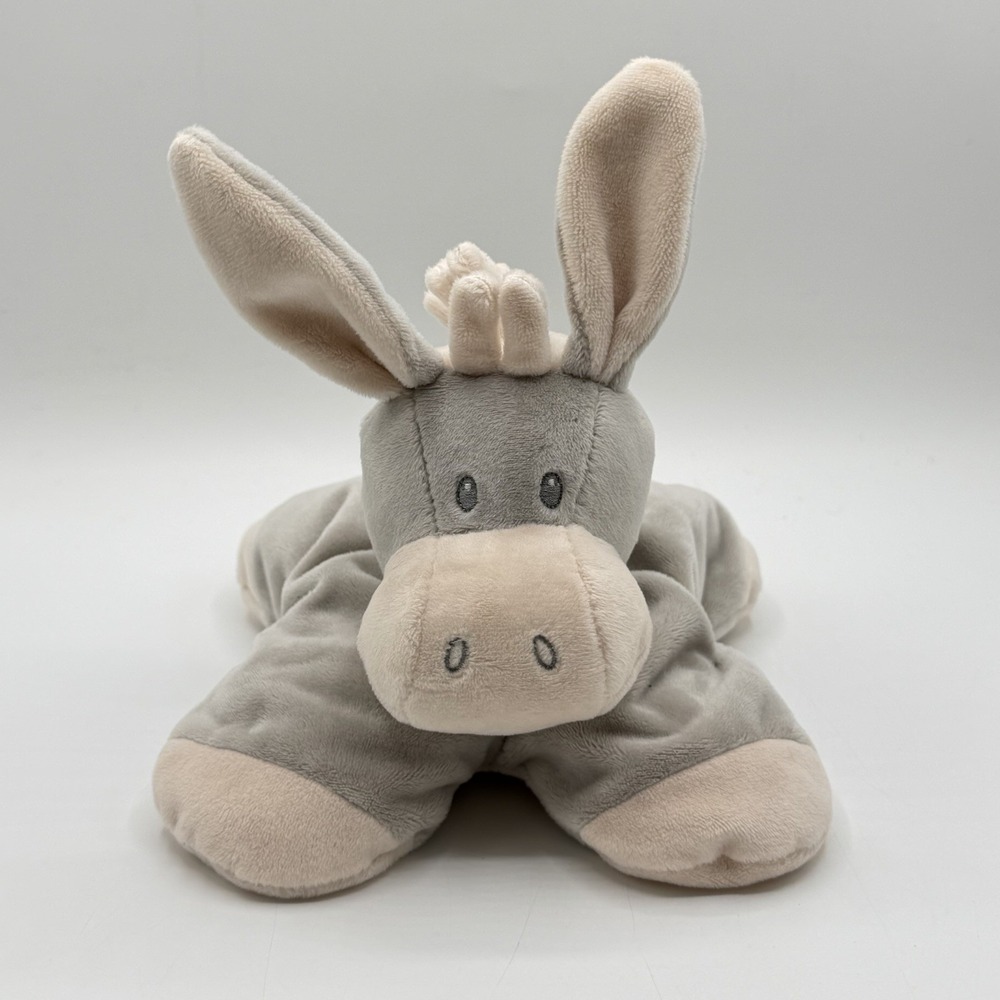 Nattou Cappuccino Donkey Plush Gray Beige Floppy Baby Lovey 8"